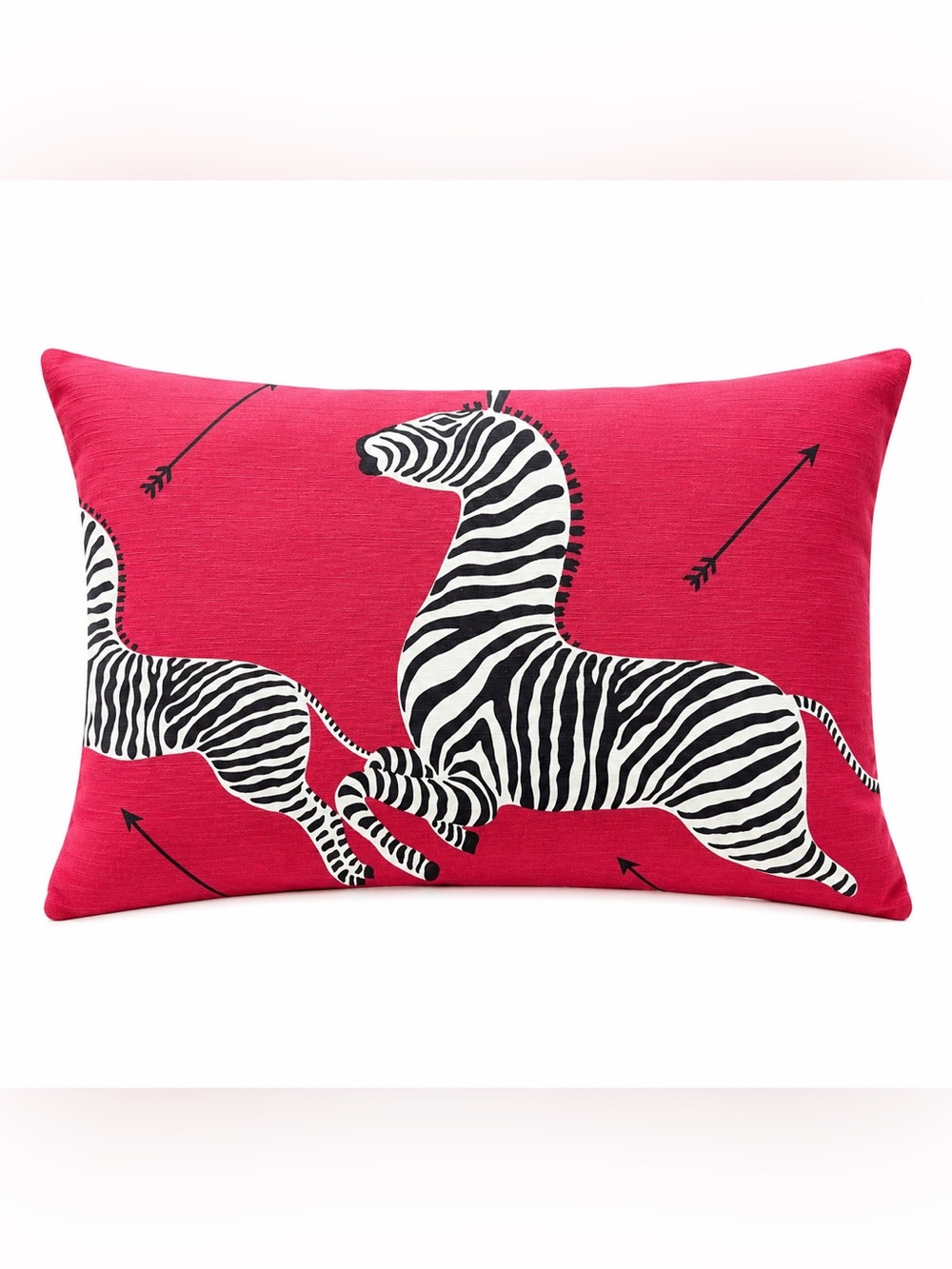 Scalamandra Zebra Print Decorative Pillow - Red & Black